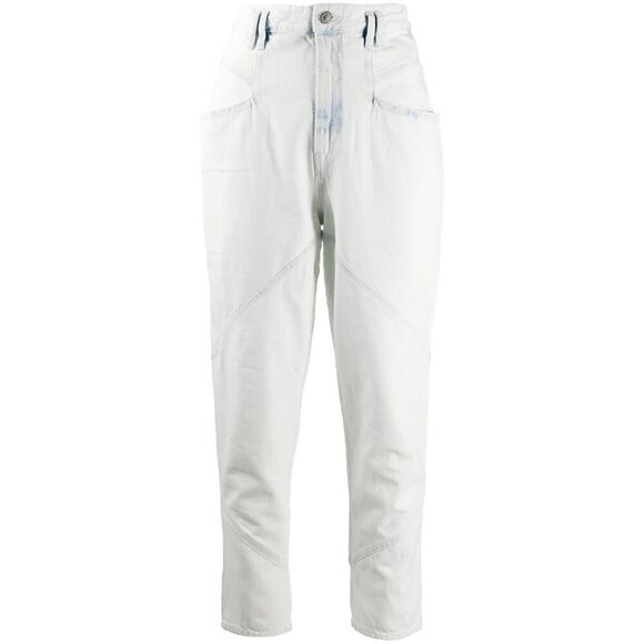 Isabel Marant Nadeloisa Whitewash High Rise Tapered Leg Jeans Size 4 (36) - Picture 3 of 15